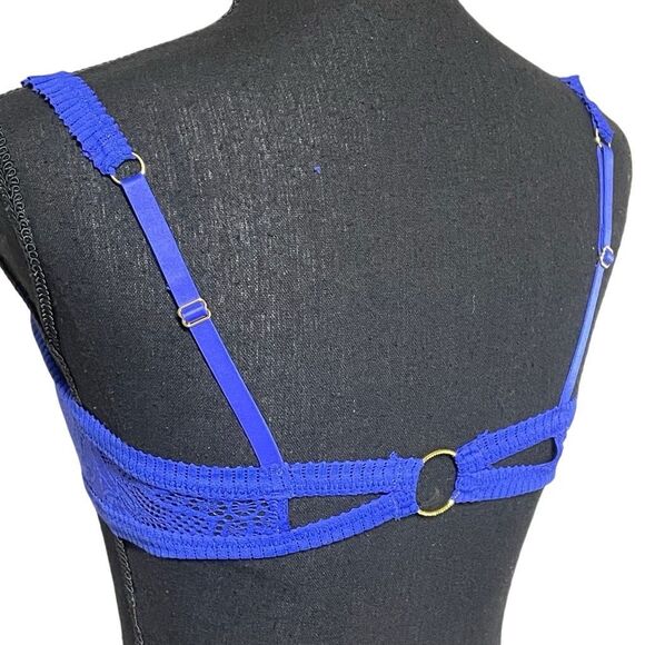 Aerie Cobalt Electric Blue Coral Lace Bandeau Bralette - S N0231 - Picture 2 of 5
